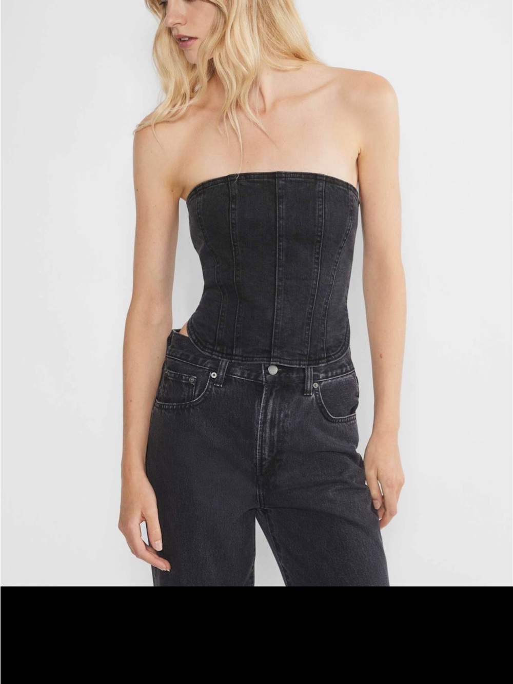 Aritzia denim forum bustier top